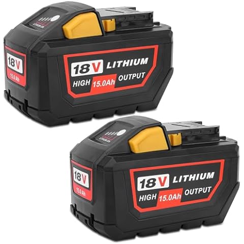 【2 Pack Upgrade 15.0Ah】 Replacement for Milwaukee 18V Battery Lithium Compatible with Milwaukee 18 Volt Battery 48-11-1880, 48-11-1815, 48-11-1820, 48-11-1840, 48-11-1850 48-11-1860 Tools (Red) Cover
