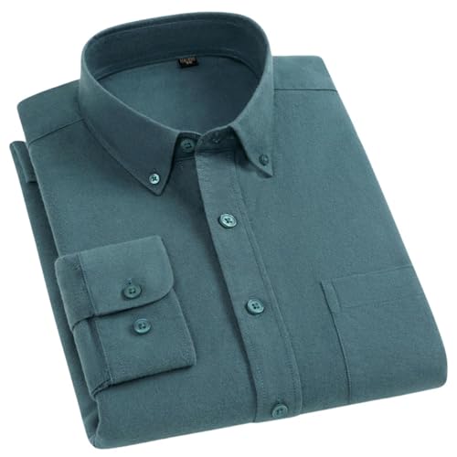 Chemise ajustée manches longues homme en coton flanelle Oxford
