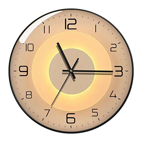 Image of Wall Clock 12 inch Silent Quartz Decorative Wall Clock Non-Ticking Classic Digital Clock Battery Operated Round Easy to Read Handheld Complete Home /Kitchen /Bedroom (422)