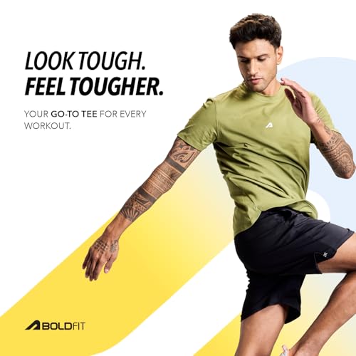 Image of Boldfit Tshirt for Man Regular fit Gym t Shirts for Men Workout Active wear t Shirt for Man Running Mens t-Shirts Running Tshirt for Men Workout Gym wear Mens