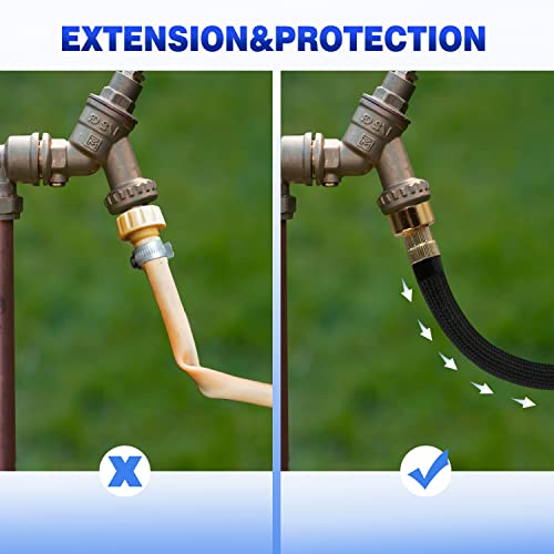 Boersite 0.8Ft Garden Hose Extension Flexible Hose Adapter Short Connector Hose With Integrated Spiral Tube For Hose Reel/Rv/Dehumidifier (1) #TOP4