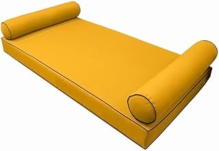 MH GLOBAL |SLIPCOVER ONLY|S5 Outdoor Daybed Mattress Bolster Pillow Cushion Covers Contrast Pipe Trim Crib AD108