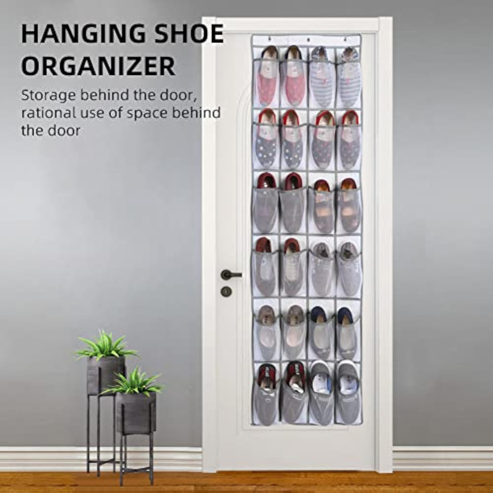 2Pcs Large Mesh Pockets Storage Bag, Over The Door Shoe Organizer