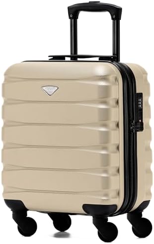 Flight Knight Leichtes, Starres Abs-handgepack Mit 4 Radern, Zugelassen Fur Uber 100 Fluggesellschaften, Darunter Air France, Ryanair Und Easyjet, 45x36x20cm