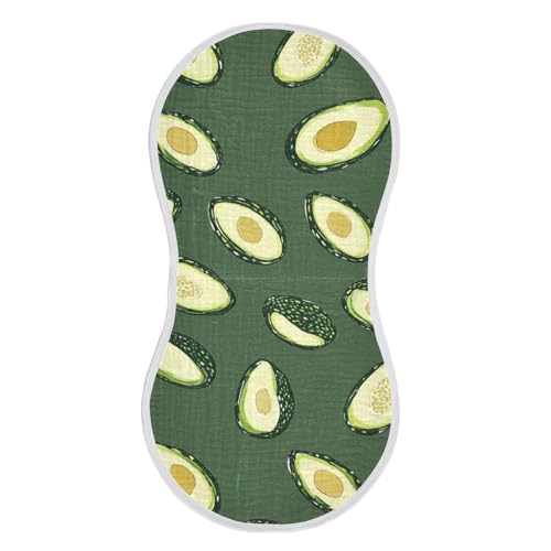 2 Pack Baby Burp Cloths, Soft Absorbent Burping Cloths for Babies, Cotton Milk Spit Up Rags, Large Size for Newborns, Baby Boys and Girls (Avocado)2