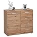 Produktbild CARO-Möbel Kommode Sideboard Schrank Chicago in Wotan Eiche, mit Tür und 4 Schubladen Highboard
