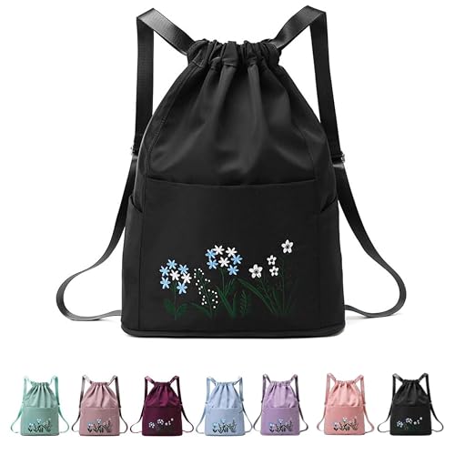 Image of SRZ School Bag College Bag Backpack for women Travel bag Polyester Trendy Stylish Backpack Drawstring Embroidery