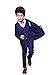 Gele Boy 4 Pieces Fashion Formal Suit,Bow Tie+Vest+Pants+Blazer (5, Navy)