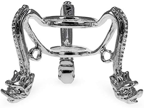 Miniatura 4 de BestPysanky Quatrefoil - Soporte de esfera de huevo de metal plateado