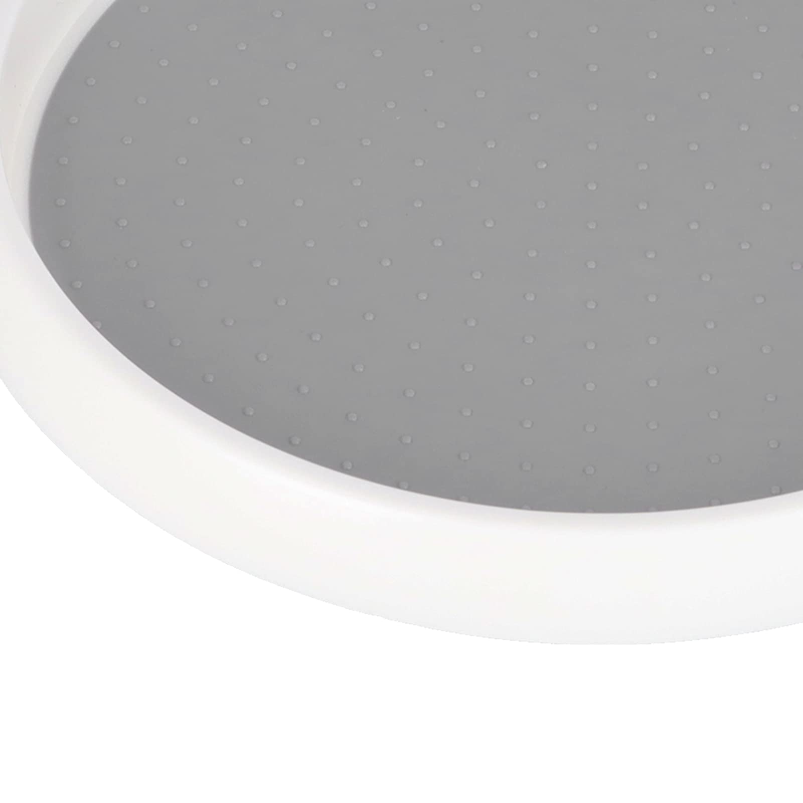 Organisateur d'armoire à Plateau tournant antidérapant Lazy Susan de 10/12 Pouces - Support à épices Rotatif à 360 degrés - Blanc et Gris(S)