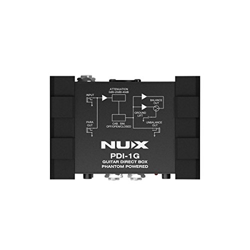NUX PDI-1G Guitar Direct Injection Phantom DI Box Audio Mixer with Para Out