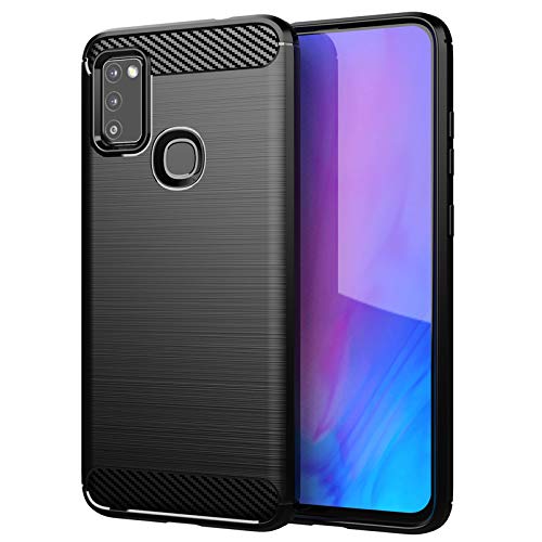 Max Power Digital Funda para móvil Samsung Galaxy M51 Carcasa Protectora Antigolpes Silicona Negra Diseño Fibra de Carbono Resistente Absorción de Choque [Compatible Carga Inalámbrica]