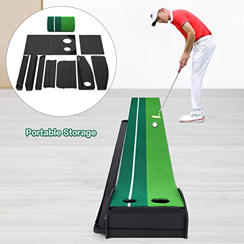 Dollox Putting Green Golf Putting Mat for Indoor, Putting Matt with Auto Ball Return, Mini Golf Set Golf Accessories for Men, Indoors Golf Matt for Home Office, Gifts for Golfer - Image 7