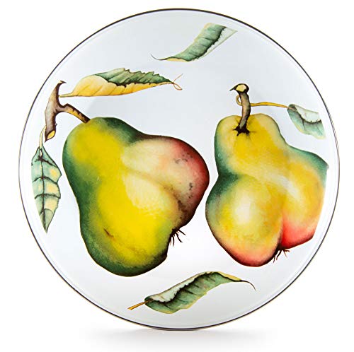 Golden Rabbit Enamelware Fresh Produce Collection Pears Charger 12.5 Inch