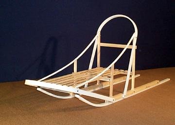 wooden dog sled