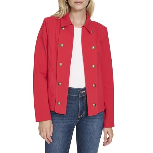 Nautica Women's Open Front Knit Captains Jacket Jacket, Regatta Red, XL