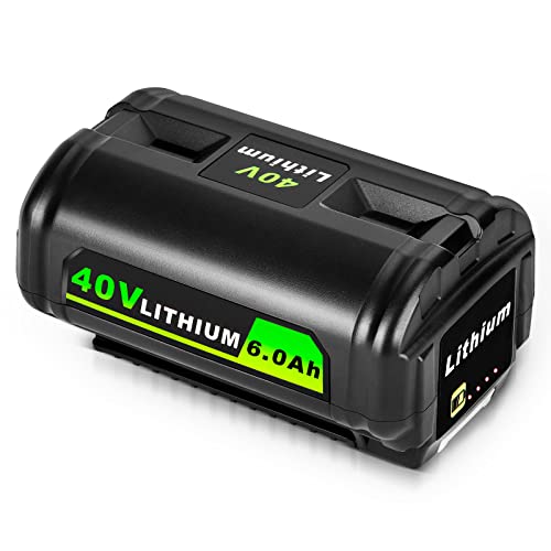 6.0Ah 40V Replacement Lithium Battery Compatible with Ryobi 40V Battery OP4040 OP4050A OP4026 OP4030 OP4050 OP4060 Ryobi 40V Cordless Power Tools Battery