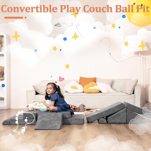 LOAOL Kids Couch Toddler Sofa, Modular Kids Play Couch, Convertible Foam Climbing Sofa for Toddlers, Foam Climbing Blocks for Boys and Girls