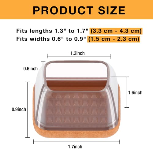 Image of 32-Pcs Rectangle Silicone Chair Leg Floor Protectors, Thick & Tear | Stretchy Furniture Pads & Caps Protect Hardwood Floors from Scratches & Noise and Fit Most Dining Table & Bar Stool Legs