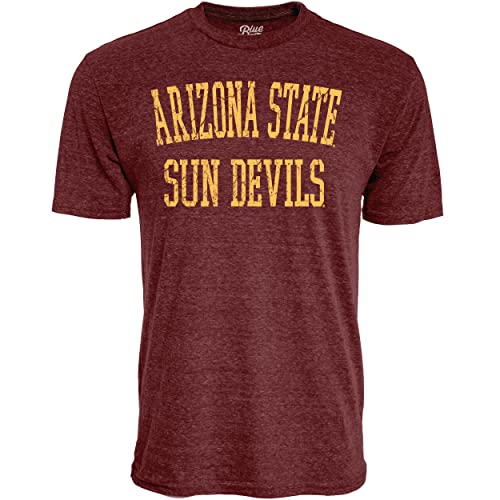 Blue 84 Men's Arizona State Sun Devils T Shirt Tri-Blend Team Color, Arizona State Sun Devils Maroon, Large