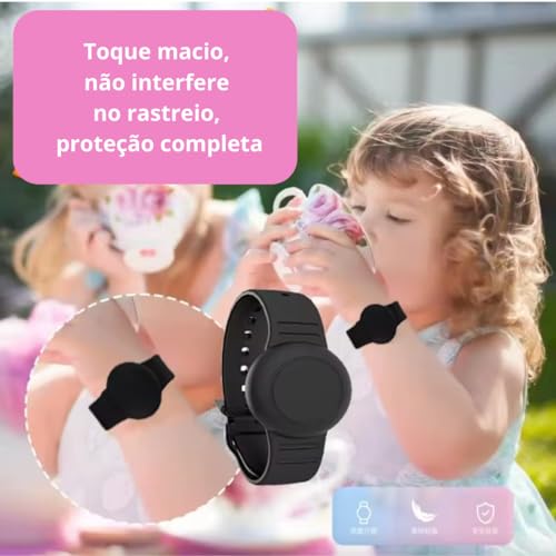 Pulseira impermeável Airtag para crianças, pacote com 2 pulseiras, capa antiperda de silicone para A