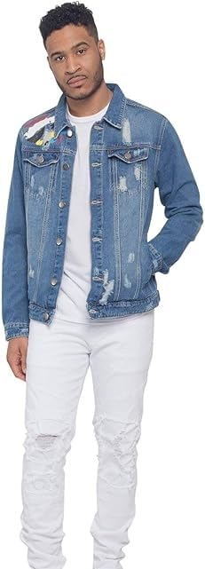 Image of VICTORIOUS Men's Distressed Denim Jacket