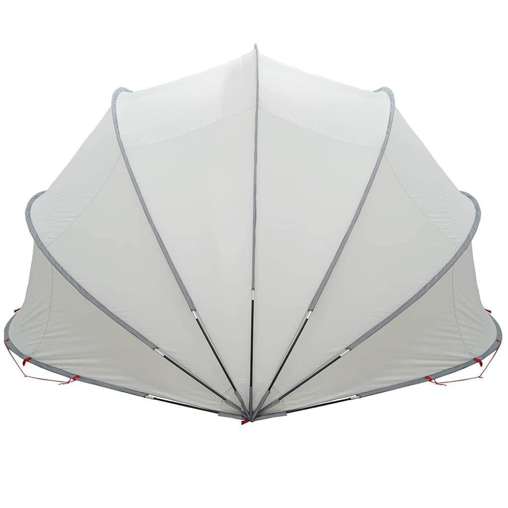 Piscina a cupola pieghevole, 500 x 500 x 236 cm, grigio e arancione, in fibra di vetro resistente ai raggi UV, con borsa per il trasporto e tiranti, facile da piegare per protezione