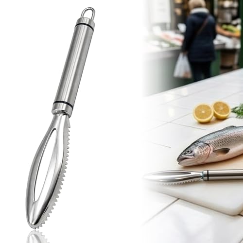 zizitips Desescamador de Pescado Acero Inoxidable Profesional raspador de Escamas de Pescado utensilio de Cocina para Eliminar rápidamente Las Escamas sin dañar la Piel salmón Trucha lubina