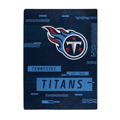 NORTHWEST ENTERPRISES NFL Digitize Design Plush Raschel Thow Blanket, 60"x80" (Tennessee Titans)