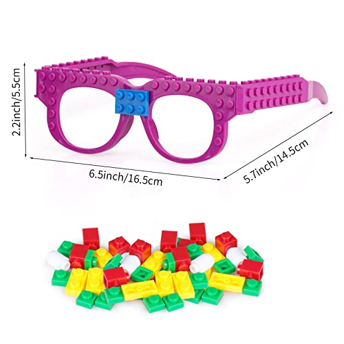 Hxezoc 12 Pcs Diy Building Bricks Glasses Building Blocks Games For Kids Creative Building Block Glasses Party Favors, Carnival Birthday Party Games Supplies #TOP1