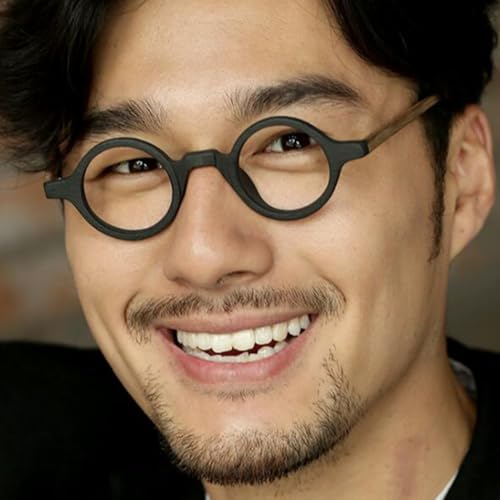 Image of Hand Made Small Vintage Round Eyeglass Frames Full Rim Acetate Glasses B002