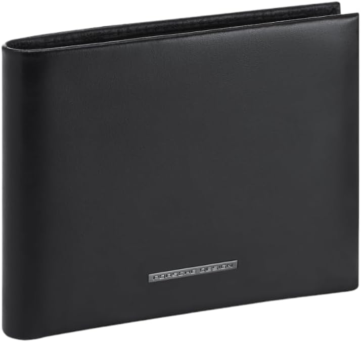 Porsche Design PORTAFOGLIO Pelle Nero Men's Accessories Adult Men Wallet Bi-Fold Faux Leather Classic Porsche Design Brand Black Solid 3 Compartments 3 Pockets Coin Pouch