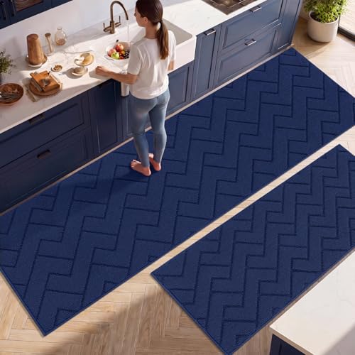 Image of hicorfe Kitchen Runner Rug,24 inchx79 inch+20 inchx48 inch Kitchen Set,Non-Slip Kitchen Mat