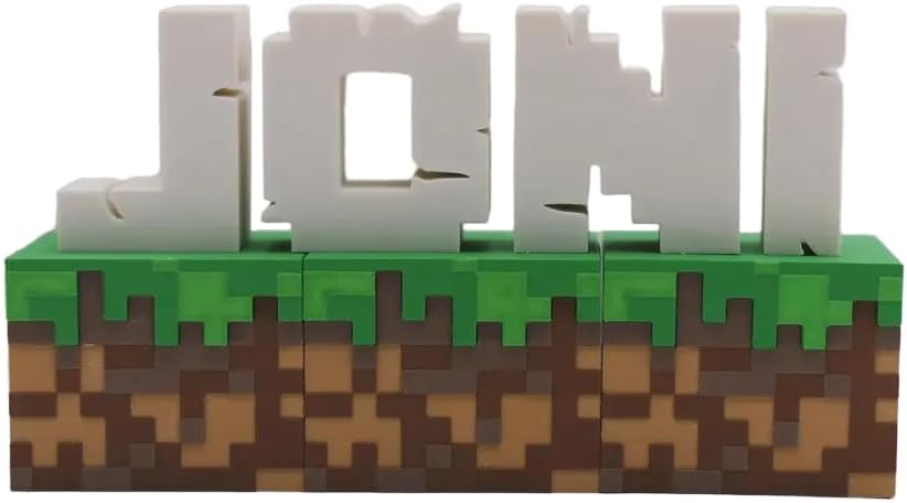 MC Style Custom Name Decor,Personalized 3D Printed Block Letters,Gamer Room Gift for Kids.