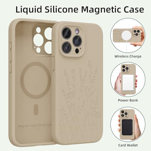 OAOA Engraved for iPhone 15 Pro Max Case, Milk Tea Flower - image 2