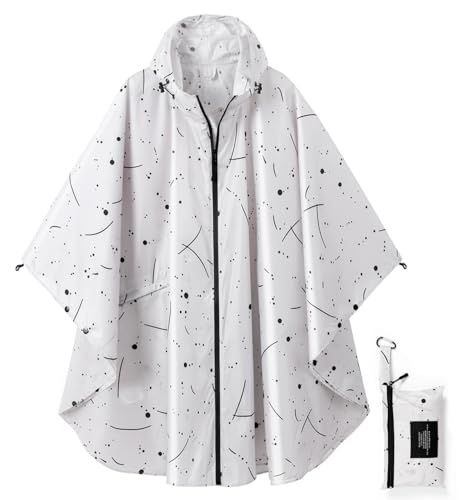 Image of salamra Rain Poncho Jacket - Hooded Waterproof Raincoat with Pocket for Women Men Adults