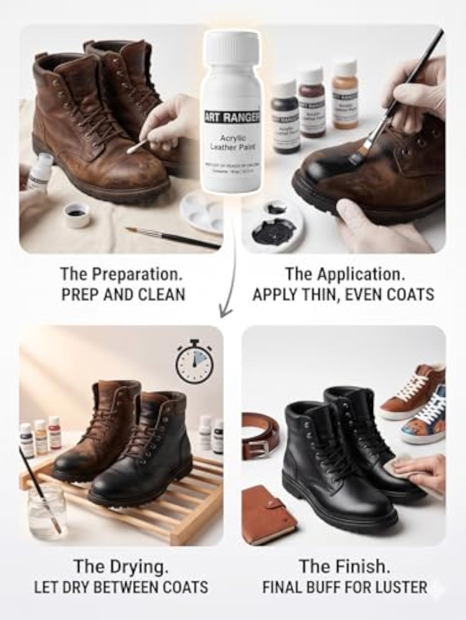 Pro-Grade Acrylic Leather Paint for Restoration, 120ml
