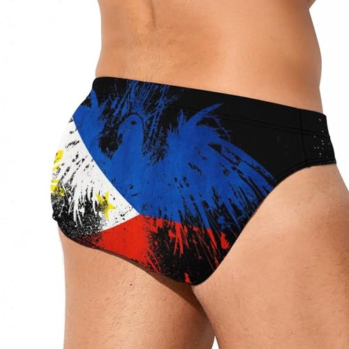 Philippines Eagle Flag Mens Swim Briefs Bikini Sexy Low Rise Trunks Swimsuit Bathing Suit Beach3