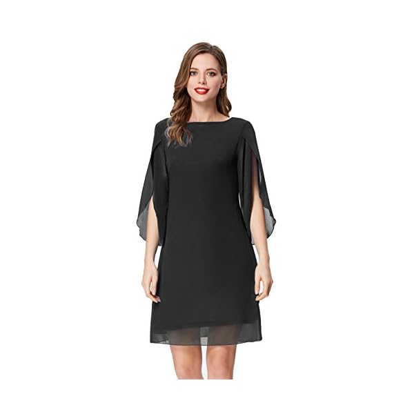 GRACE-KARIN-Women-Loose-Chiffon-Dress-Elegant-Evening-Dress-for-Cocktail-Party GRACE KARIN Women Black tie Dresses 2023 Summer Wedding Guest Dress Black XL