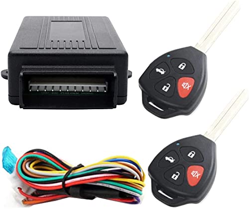 Riloer Kit universale di chiusura centralizzata per porta auto con scatola di controllo + 2 telecomandi di ricambio per blocco centrale auto