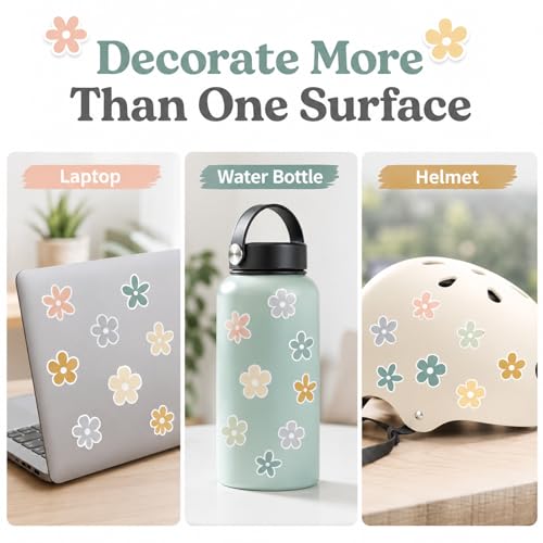 Image of 35 x Little Daisies Stickers, Cute Flower Stickers, Laptop Stickers, Water Bottle Stickers, Phone Flower Sticker, Aesthetic Stickers, Vinyl Stickers Daisy Sticker Pack, 2 inches (Multicolor)