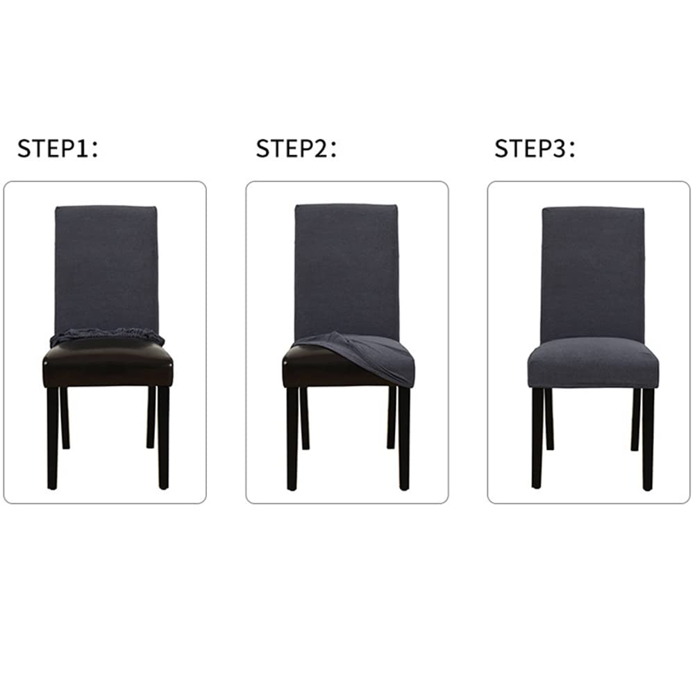 Wasserdichter Stuhlhussen 2er 4er 6er Set, Universal Stretch Stuhlhussen für Esszimmerstühle, Abnehmbarer Waschbarer Stühle Dekoration Stuhlbezug für Hotel, Bankett, Küche, Haus, Hochzeit, Party