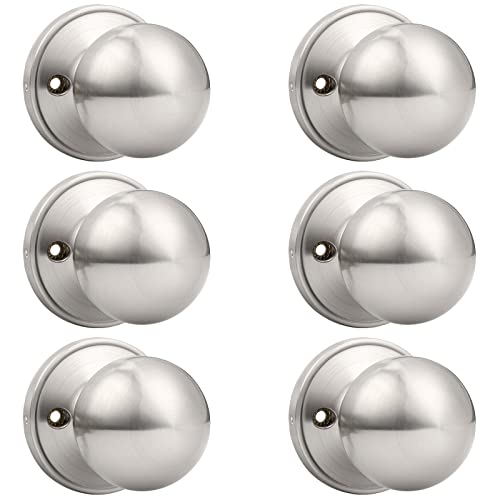Probrico Dummy Door Knobs Brushed Nickel Single Inactive Ball Knobs Pack Of 6 #TOP15