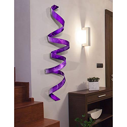 Statements2000 Abstract Purple Metal Wall Sculpture - Contemporary Modern Home Office Decor Art Accent Hanging - Purple Wall Twist By Jon Allen #TOP2