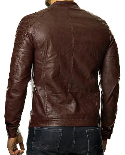Image of DECIMAL Men's Black REAL Lambskin Leather Biker Jacket VINTAGE GENUINE MOTORCYCLE JACKETS FOR MEN
