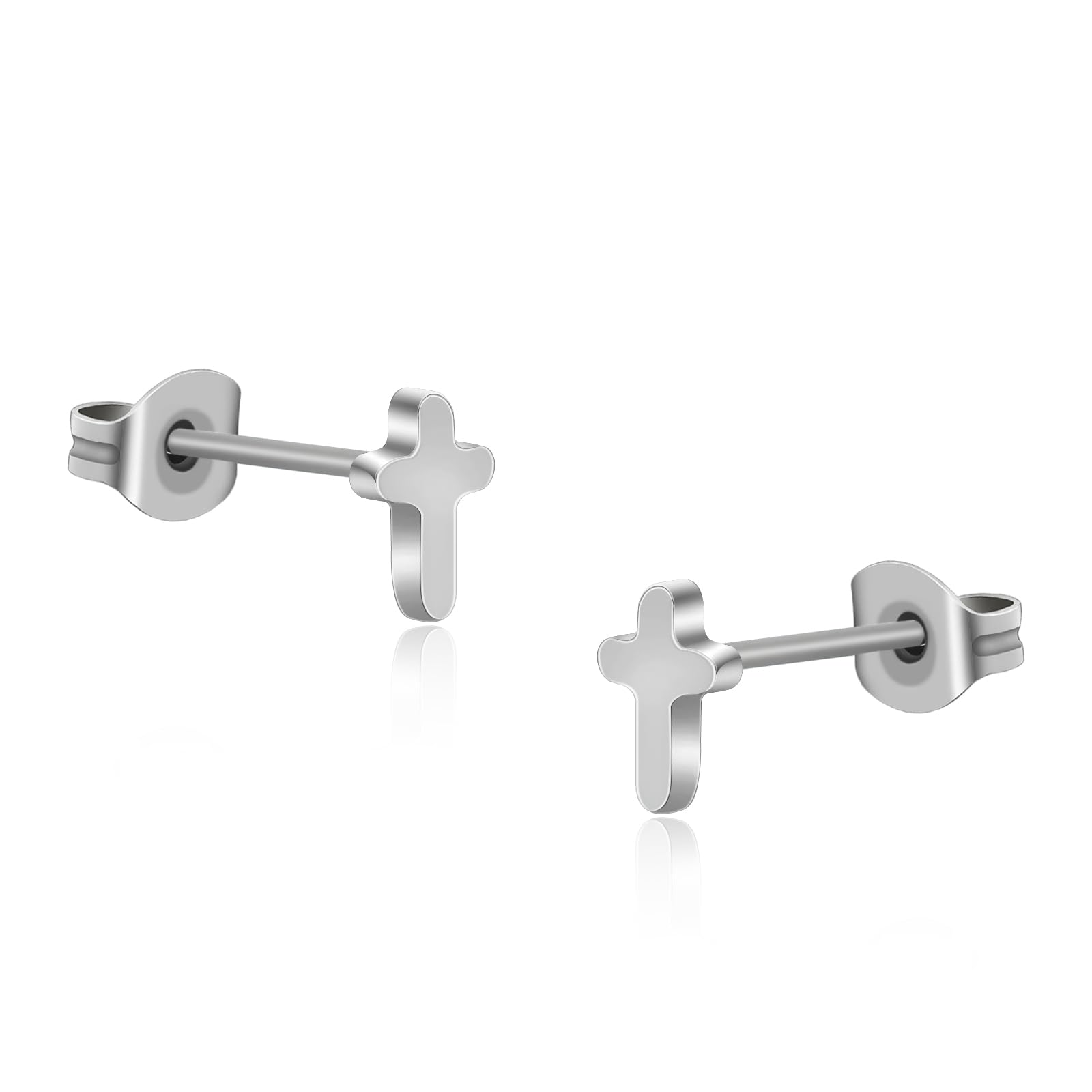 TGNEL Small Animal Titanium Earrings for Women, Lovely Cat/Dinosaur/Elephant/Paw/Dolphin Hypoallergenic Earrings for Sensitive Ears