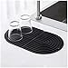 Tapis de Séchage en Silicone - KLEHOPE 400mm x 245mm Tapis de Cuisine avec Canal de Drainage rayé, Isolation Thermique - Tapis Sechage Vaisselle pour Sécher la Vaisselle