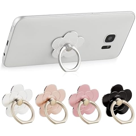 4pcs Flower Finger Ring Phone Holders Cover