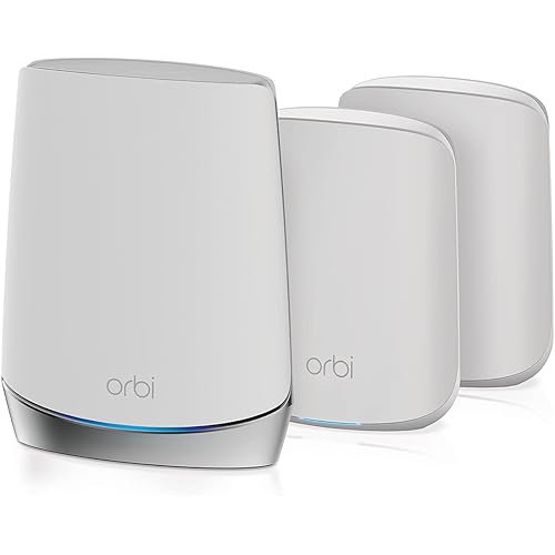 NETGEAR Orbi Whole Home Tri-Band Mesh WiFi 6 System (RBK653) – Router with 2 Satellite Extenders, Coverage Up to 6,000 Square Feet, 40 Devices, AX3000 (Up to 3Gbps)