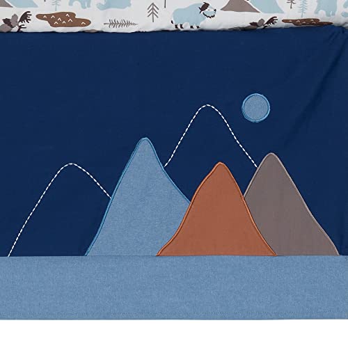 Lambs & Ivy Big Sky Blue/Brown Woodland Animals 4-Piece Baby Crib Bedding Set #TOP5